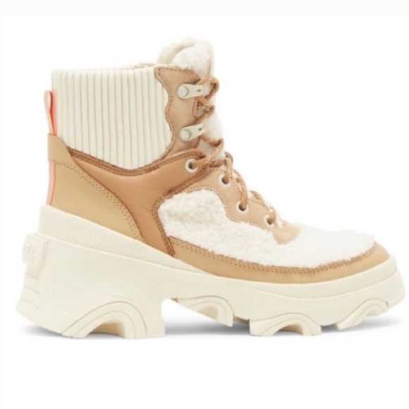 NEW SOREL Brex Waterproof Leather & Faux Shearling Boot - Picture 5 of 5